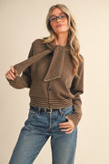 Neveah Tie-Neck Sweater Cardi