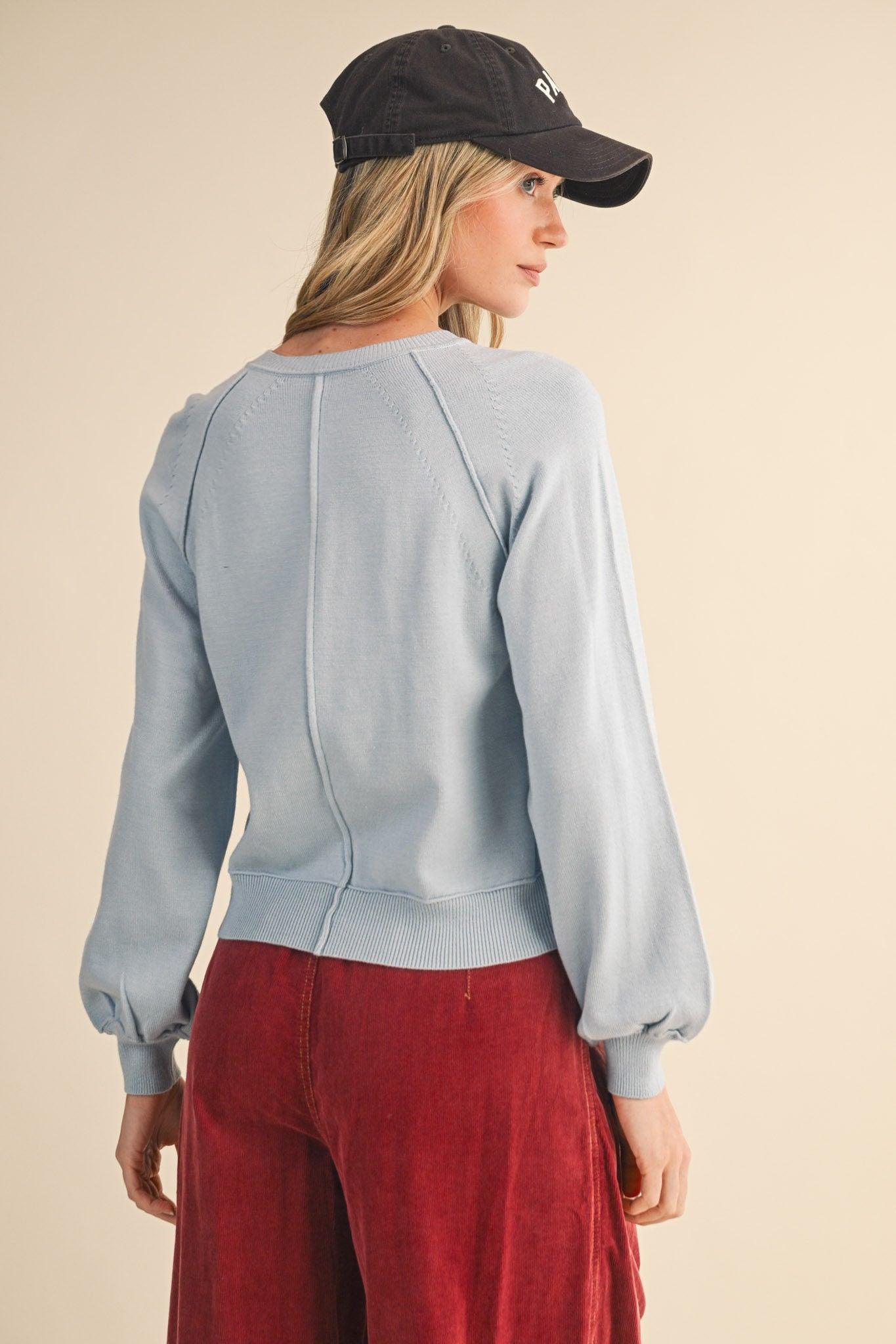 Skye Puff Sleeve Henley Sweater