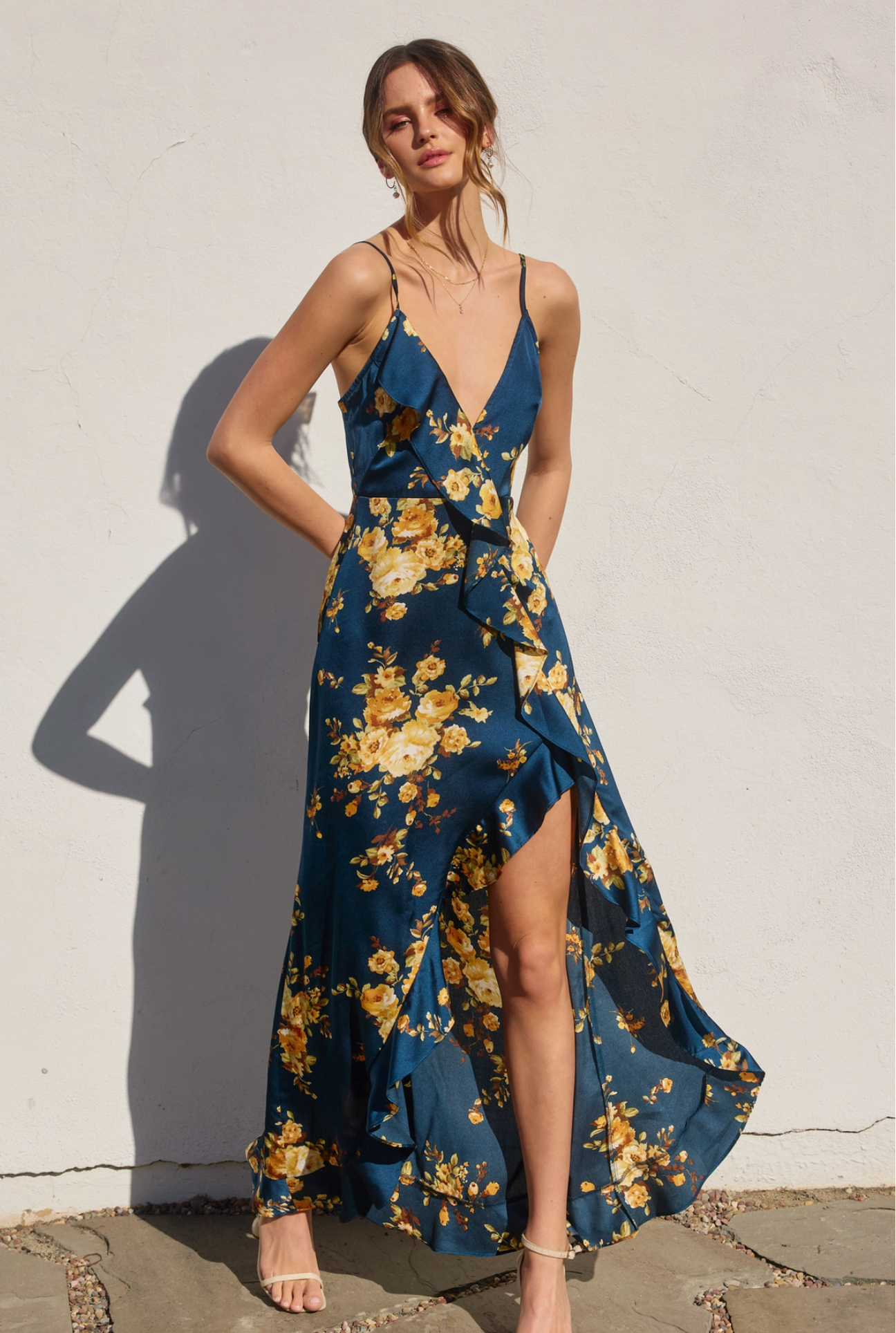 Cassinda Satin Floral Dress