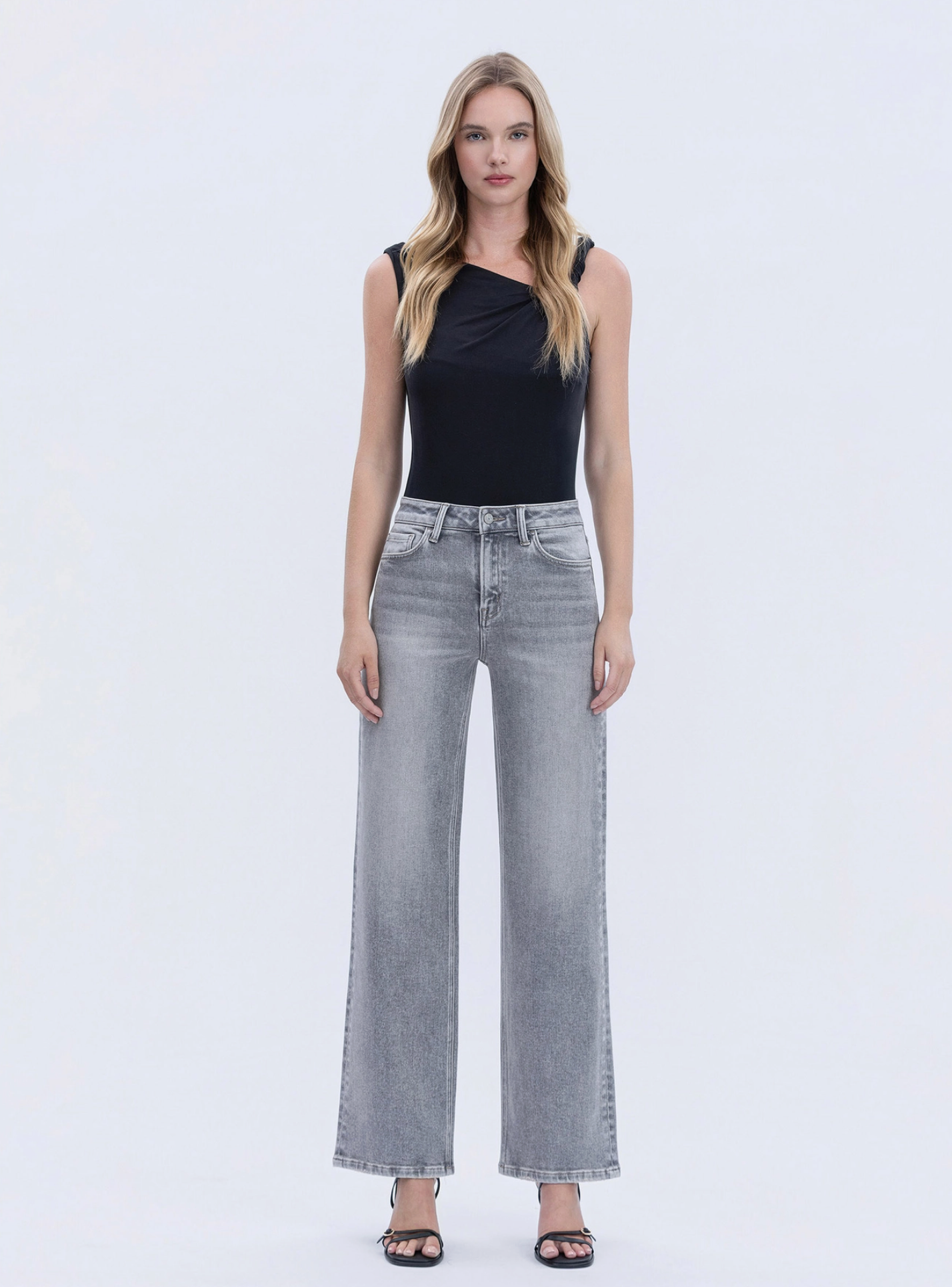 Frankie Grey Wide Leg Jeans