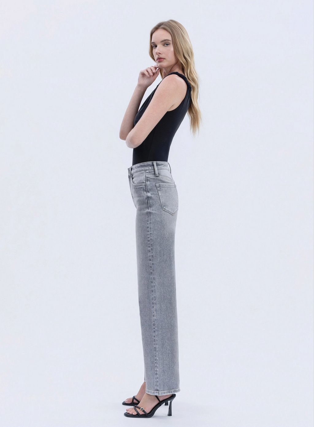 Frankie Grey Wide Leg Jeans