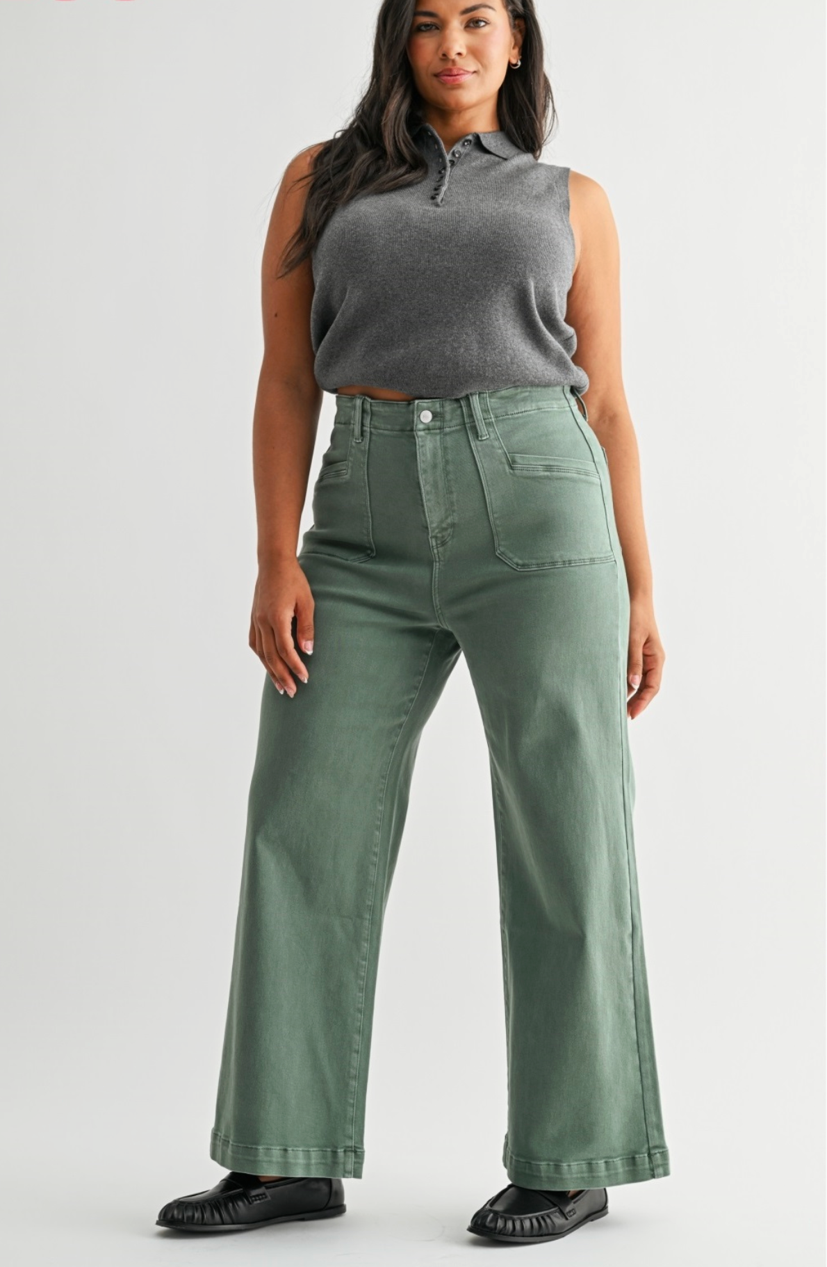 Olive PLUS Wide Leg Jeans