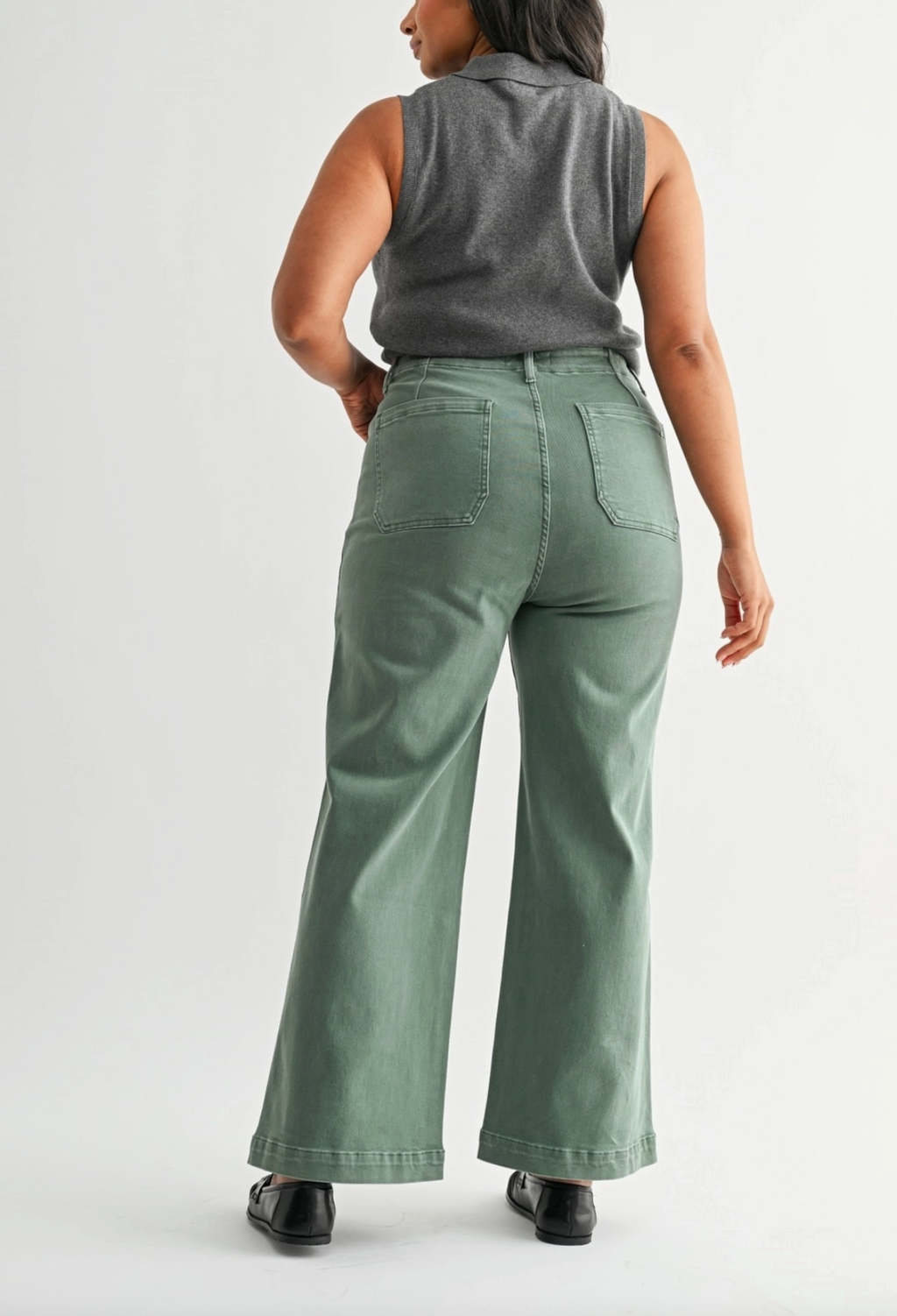Olive PLUS Wide Leg Jeans