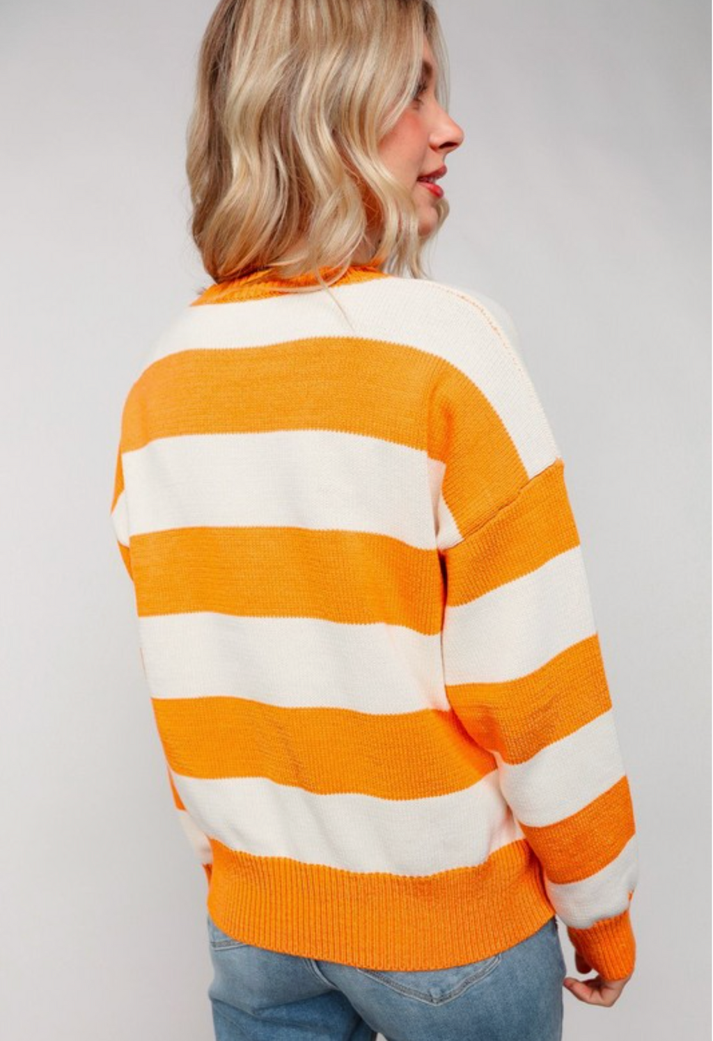 Sali Orange Stripe Sweater