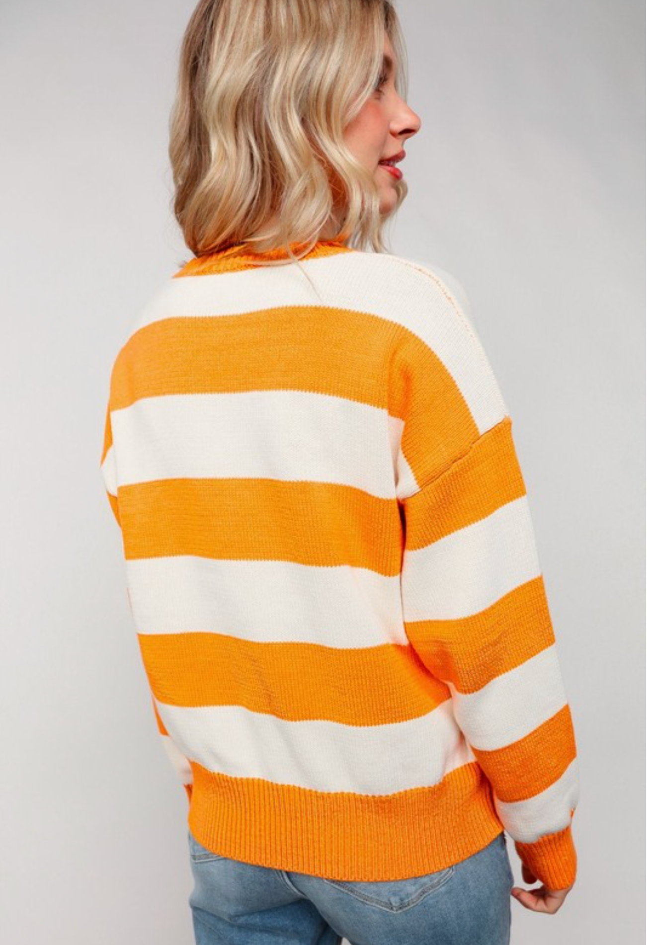 Sali Orange Stripe Sweater