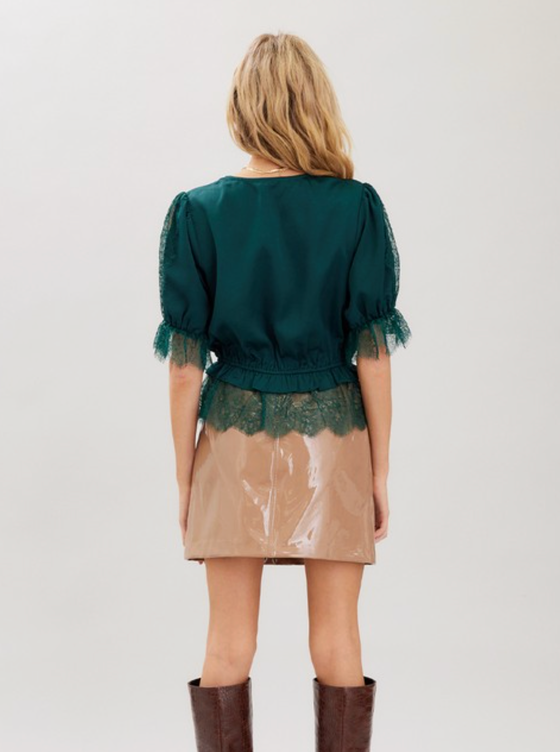 Sasha Satin & Lace Top